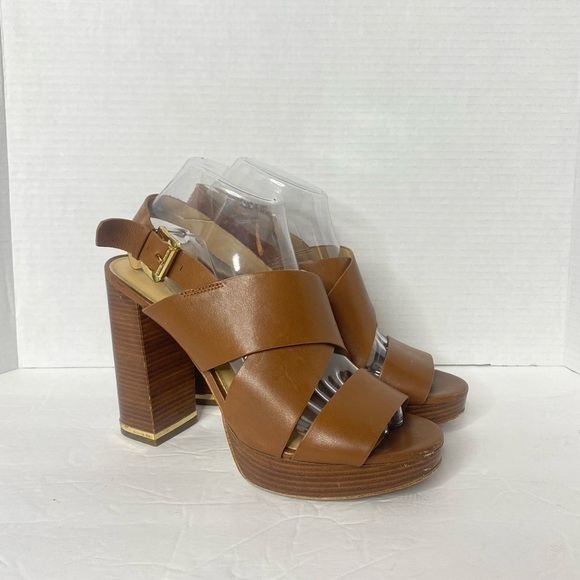 MICHAEL KORS MARIANA Slingback Platform Heels 9 - Picture 1 of 7